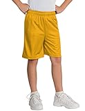 Hat and Beyond Kinder Netz-Shorts Basketball Athletic Casual Sport Uniformen Trikot - Gelb - Groß