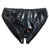 BIKETAFUWY Damen Sexy Leder Shorts Unterwäsche Bright Small Wrapped Hip Bright Spiegelfarbe Hohe...