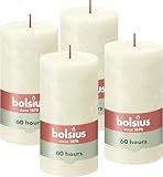 Bolsius Rustik Stumpenkerzen - Elfenbein - Set 4 Stück - Dekorative Haushaltkerzen - Länge...
