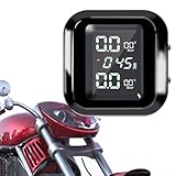 LatoYard Für Motorrad TPMS LCD Wireless Reifendruck- und Temperaturüberwachung Alarmanlage mit...