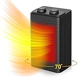 Heizlüfter Energiesparend - 1500W/2s Schnellheizung/3 Heizmodi/70° oszillierend/Leiser...