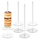 Generisch Donut Halter 4 Stück Acryl Klar Abnehmbar Bagel-Turm,Durchsichtiger Bagel Ständer,Für...