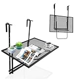KOMFOTTEU Balkonhängetisch zum Einhängen, klappbarer Servicetisch, Balkontisch 60,5 cm x 48 cm (L...