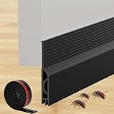 Türdichtung Zugluftstopper für Türen 100cm, Selbstklebend Tür Unten Zugluftstopper, Silikon...