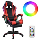 Gaming Stuhl,Bürostuhl Ergonomisch PC Stuhl,Verstellbarer Drehbarer Task Stühle mit Fußstütze,...