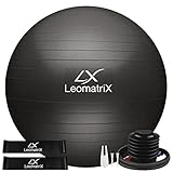 LeomatriX Gymnastikball Sitzball ca. 55cm mit 2 Fitnessbändern & Pumpe | Ergonomisch, klein und...