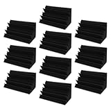 iplusmile 10 Stück Akustikschaumstoff Bassfallen Schalldämmende Wandpaneele 12X12X24cm Schwarz...