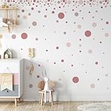 140 Stck. Wandsticker Kinderzimmer, Wandtattoo Punkte, Wandaufkleber Kinderzimmer Mädchen & Jungen,...