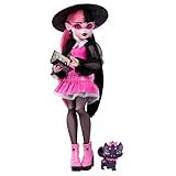 Monster High Draculaura-Puppe mit ihrem Haustier, der Fledermaus-Katze Count Fabulous, und...