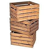 LAUBLUST Alte Vintage Holzkisten 3er Set - ca. 50x40x30cm, Natur | Gebrauchte Weinkisten &...