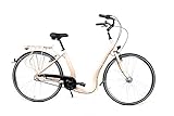 28 Zoll Alu Fahrrad City Bike Damen 3 Gang Nabenschaltung Tiefeinsteiger Beige