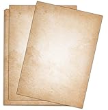 Vintage Briefpapier hell 100 Blatt im DIN A4 Format - beidseitig bedruckt in qualitativem 120g...