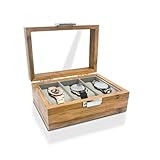 WisePoint Uhrenbox 10 Slot/6 Slot, Holz Uhrengehäuse Uhrenhalter mit abnehmbaren Kissen, Retro...