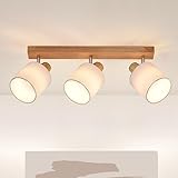 Glitzerlife Deckenleuchte 3 Flammig Deckenlampe Flur - Deckenstrahler Modern Holz Deckenspot...