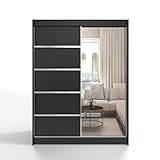 ML Furniture V5 Schiebeschrank 150 cm mit Spiegel, Kleiderschrank Schlafzimmer, Wohnzimmer- 150 x...