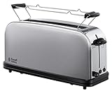 Russell Hobbs Toaster [Langschlitz für 2 Scheiben / 1 breite Brotscheibe] Adventure Edelstahl...