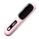 Glättungsbürste, Tragbare Haarglätter Bürste, Professioneller Glättbürste Kabellos mit Led...