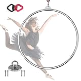 UEWQTNXS 90 cm Aerial Hoop Kit, Single Point Lyra Aerial Hoop Edelstahl Yoga Hoop Zirkus Aerial...