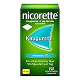 NICORETTE Kaugummi 4mg whitemint – Nikotinkaugummi zur Raucherentwöhnung – Zahnweißeffekt –...