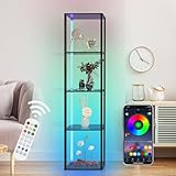 XIIW Bücherregal mit LED-Beleuchtung, 5 Stufige Stehleuchte mit Regal, Stehlampe Wohnzimmer aus...