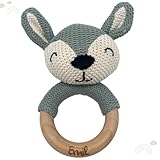 Personalisierter Greifling für Babys ab 0 Monate I Babyrassel mit Name als Taufgeschenk für Jungen...