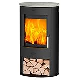 Fireplace K5699 Zaria Kaminofen Stahl schwarz | Topplatte Speckstein/A+