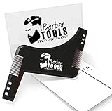 ✮ BARBER TOOLS ✮ Bartschablone | Bart Styling Tool | Schablone zum rasieren | Bartkamm. Mit...