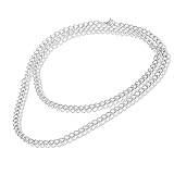 Made by Nami Herren Halskette aus Edelstahl - Massive 60 cm Silber-Kette Glieder-Halskette...