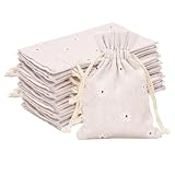 20 Stück Kleine Leinensäckchen - 9x12CM Blumendruck Jutesäckchen - Lavendel Beutelchen mit...