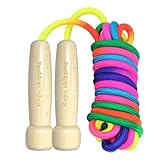 Springseil Kinder, 250cm Verstellbare Seilspringen Kinder mit Holzgriff, Skipping Rope Kids für...