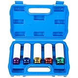 5tlg Steckschlüsselsatz 1/2' Schlagschrauber Nüsse 15mm 17mm 19mm 21mm 22mm Radschrauben Nuss...