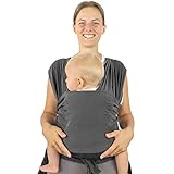MAMMACITA® Tragetuch Baby ohne Binden, elastisches Tragetuch leichtes Anziehen, Babytrage...