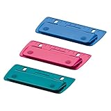 Herlitz 3 Locher / Mini Locher / abheftbar / 3 Farben aus Kunststoff mit Linealfunktion, flaches...