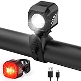 Tavaler Fahrradlicht Set USB Aufladbar | StVZO Zugelassen Fahrradbeleuchtung Set | IPX5 Wasserdicht...