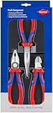 KNIPEX Montage-Paket, 3-teilig, 160 bis 200 mm, Grundausstattung für unterwegs, Zangenset,...