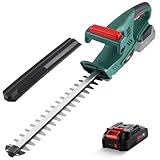 Akku Heckenschere, POSENPRO Elektro Heckenschere Elektrischer Heckenschneider, 45cm Schnittlänge,...