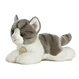 Aurora MiYoni 10813 Tabby Cat 8 Zoll Grau und Weiß Stofftier für Kinder