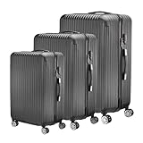 Set mit 3 Reisekoffern M/L/XL, Hartschale, ABS-Hartschale, Kabinenkoffer mit 360°-Rollen und...