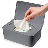 Versiegelte Feuchttücher Box mit großem Volumen Staubschutz Grau Baby Feuchttücherbox für...