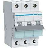 Hager Leitungsschutzschalter MBS332 Typ B 3P 3 Module (S) Leitungsschutzschalter (50/60Hz,...