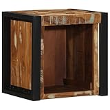 Ordellia Nachttisch Mehrfarbig, Massives Altholz 40x35x40 cm, Rustikaler Betttisch Nachtkonsole für...