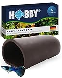 HOBBY Aquaristik Catfish Cave L I 7 x 16 cm I Brut- und Versteckhöhle aus gebranntem Ton für Welse...