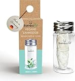 BAMBUNA Zahnseide im Glas mit Minzgeschmack 30m - Dental Floss - zero waste Zahnseide - Zahnseide...