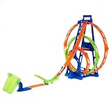 Hot Wheels Bahn Triple Looping, Autorennbahn Bauset für Hot Wheels Autos, mit 3 Looping Tracks,...