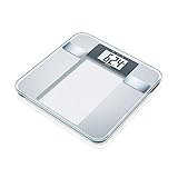 Beurer BG 13 Glas-Diagnosewaage mit großer LCD-Anzeige, misst Gewicht, Körperfett, Körperwasser,...
