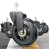 HOLKIE Bürostuhl Rollen 11x22 mm Schwarz Ersatzrollen für Schreibtischstuhl aus Gummirollen für...