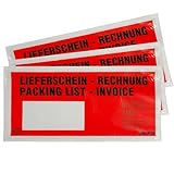 PAKOMAT Lieferscheintaschen DIN DL lang selbstklebend Dokumententaschen Begleitpapiertaschen...