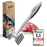 kjøk Premium Fleischklopfer aus Zinklegierung in Chrom matt - Schnitzelklopfer oder Fleischhammer...