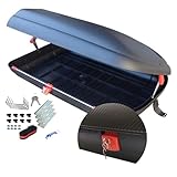 Dachbox Auto VDP-BA320 - Dachkoffer für Auto 320l - Autobox Dach im Carbonlook - Roof Box Autodach...