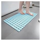 Rutschfester Badezimmerteppich mit Saugnapf-Ablaufloch, rutschfeste Duschmatte für Badewanne,...